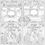 mothers day card coloring page