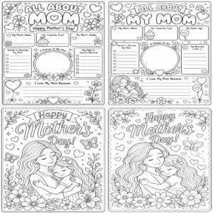 mothers day card coloring page